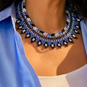 Artisan Necklace Handmade In Bogotá With Blue And Black Colors